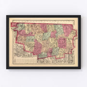 Franklin County Vintage Map 1871