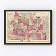 Hampshire  County Vintage Map 1871