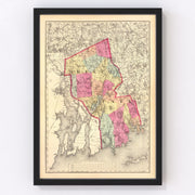 Bristol County Vintage Map 1871