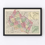 Merrimack County Vintage Map 1877