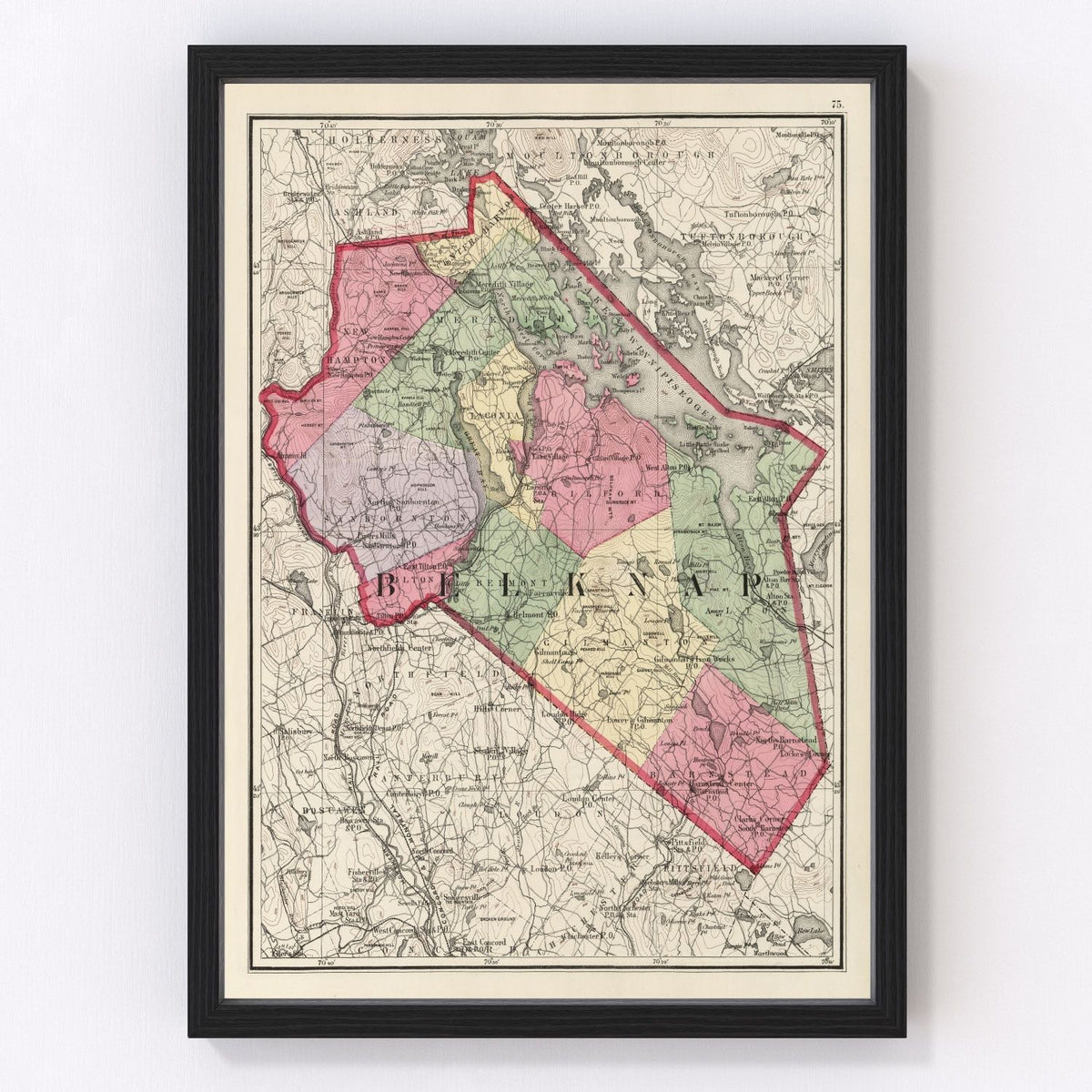 Belknap County Vintage Map 1877