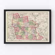 Hillsborough County Vintage Map 1877