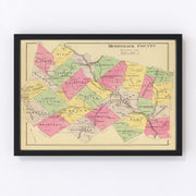 Merrimack County Vintage Map 1892