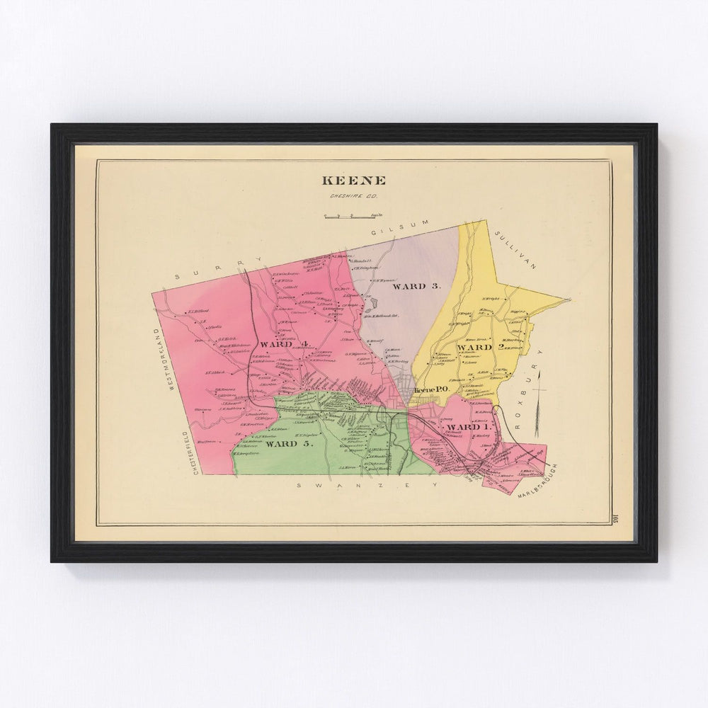 Keene Vintage Map 1892