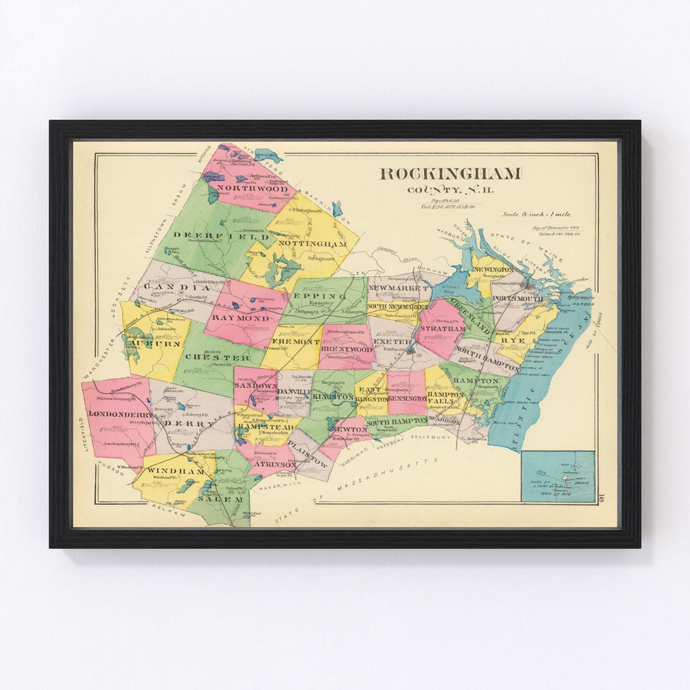 Rockingham County Vintage Map 1892