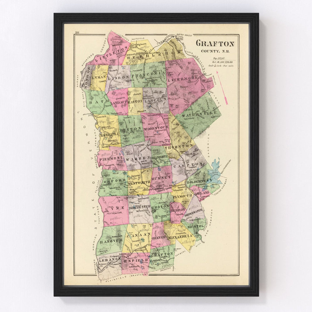 Grafton County Vintage Map 1892