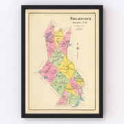 Strafford County Vintage Map 1892