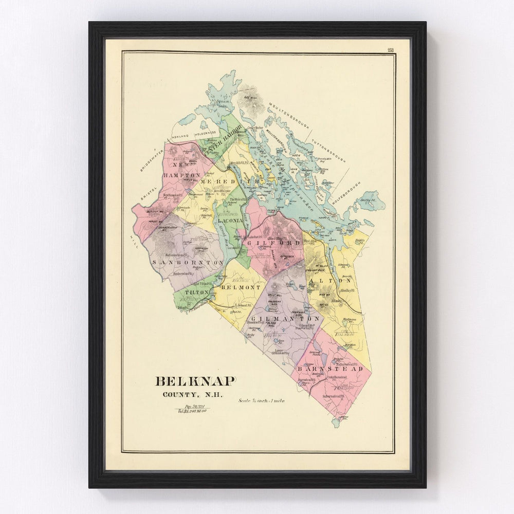 Belknap County Vintage Map 1892
