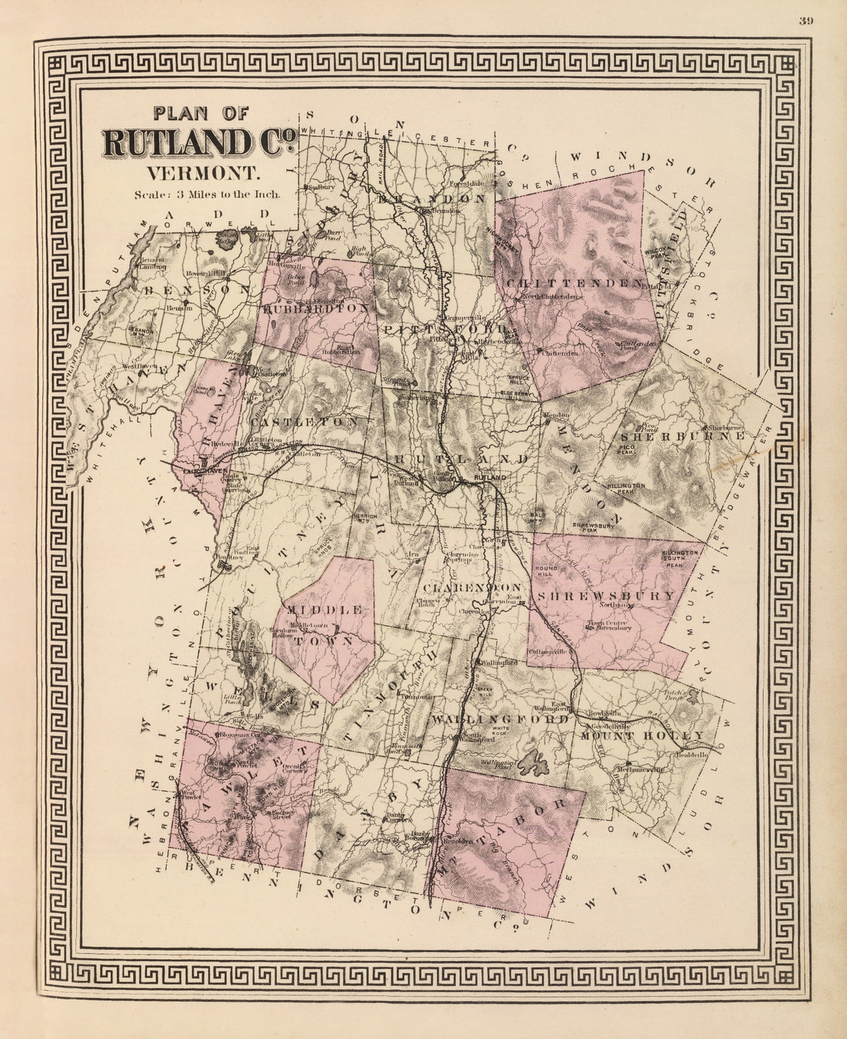 Preview of Vintage Map of Rutland County, Vermont 1876