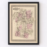 Rutland County Vintage Map 1876