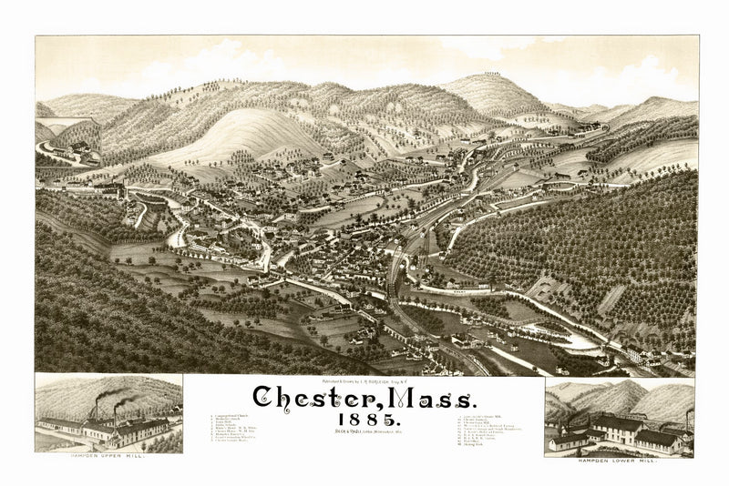 Size comparison using Vintage Map of Chester, Massachusetts 1885