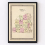 Orange County Vintage Map 1876
