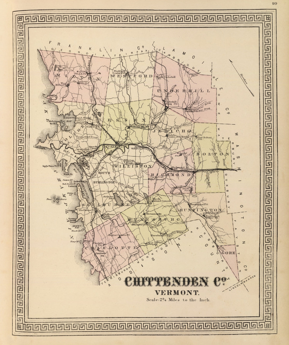 Preview of Vintage Map of Chittenden County, Vermont 1876