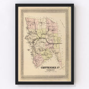 Chittenden County Vintage Map 1876