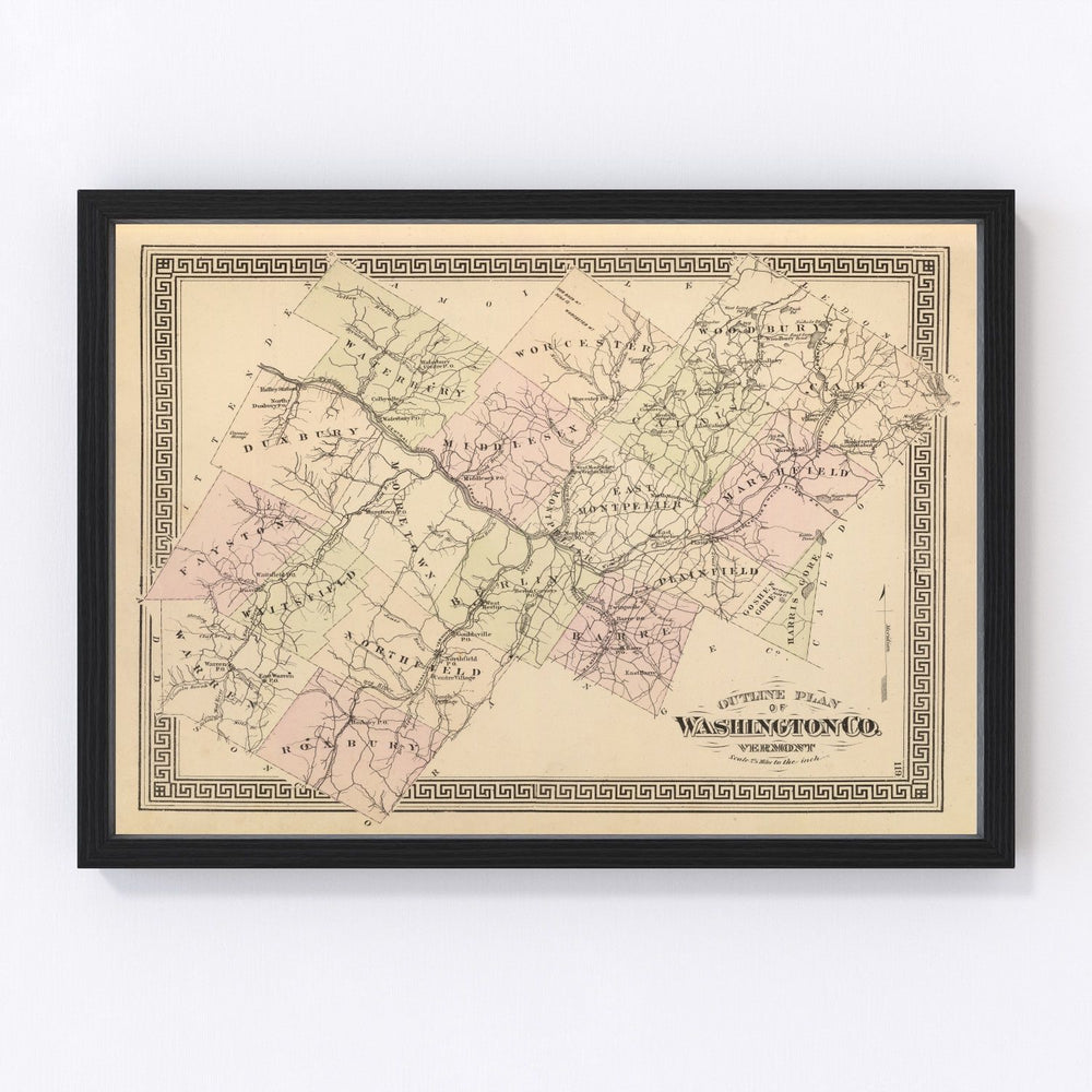 Washington County Vintage Map 1876