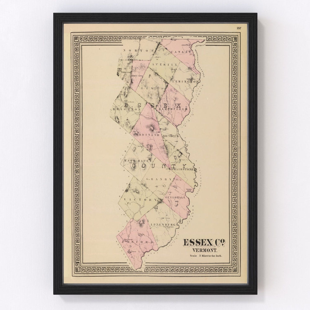 Essex County Vintage Map 1876