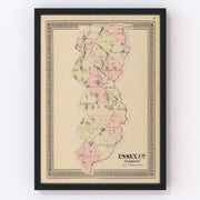 Essex County Vintage Map 1876