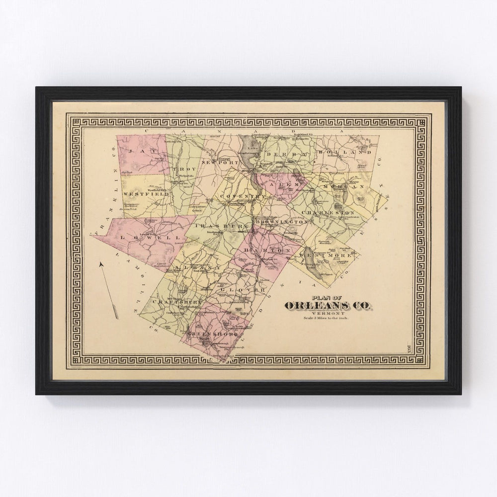Orleans County Vintage Map 1876
