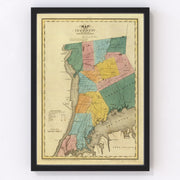 Westchester County Vintage Map 1829