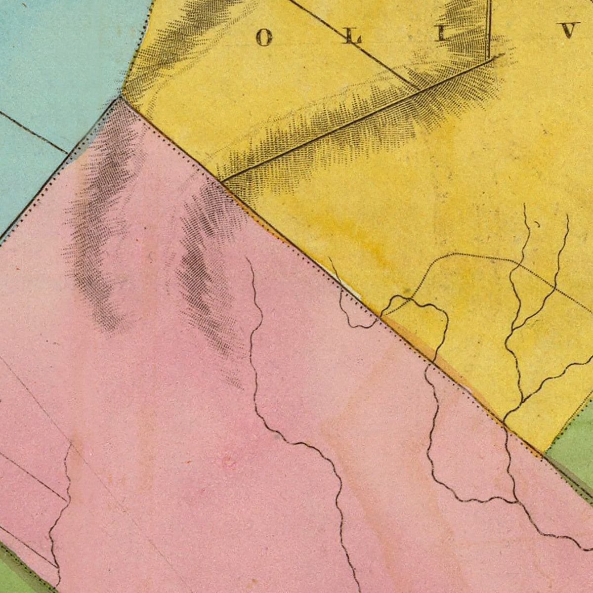 Restored historic details from the 1829 county map of Ulster County, New York