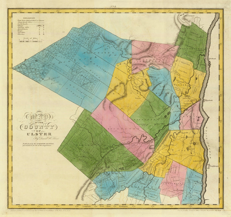 Size comparison using Vintage Map of Ulster County, New York 1829