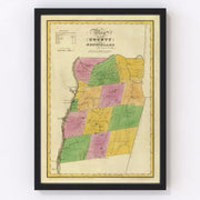 Rensselaer County Vintage Map 1829