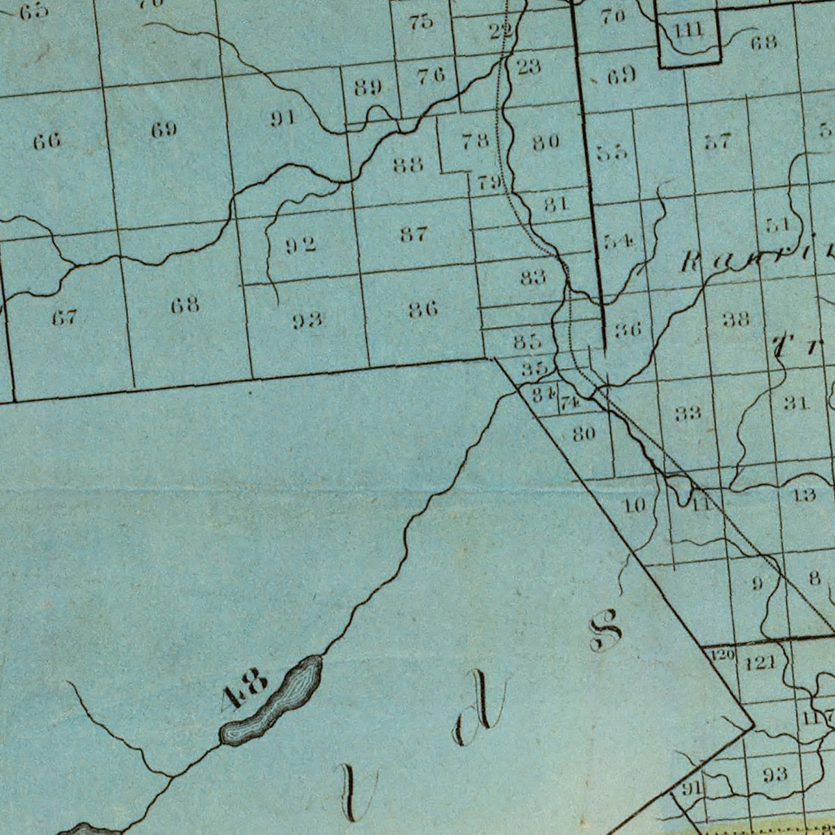 Restored historic details from the 1829 county map of Essex County, New York