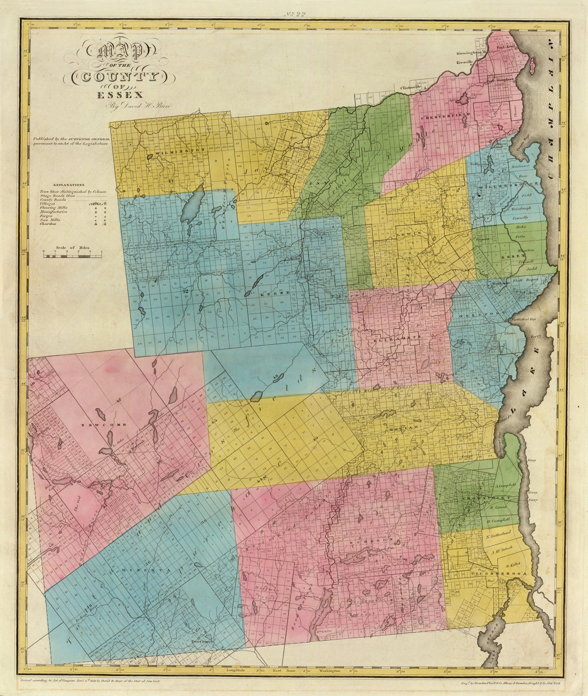 Preview of Vintage Map of Essex County, New York 1829