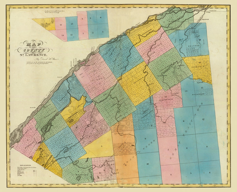 Size comparison using Vintage Map of St. Lawrence County, New York 1829