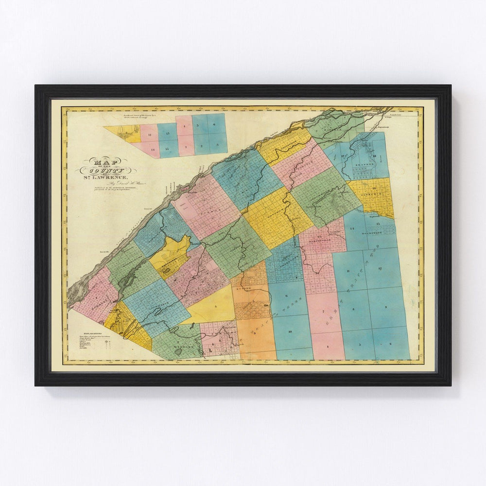 St. Lawrence County Vintage Map 1829