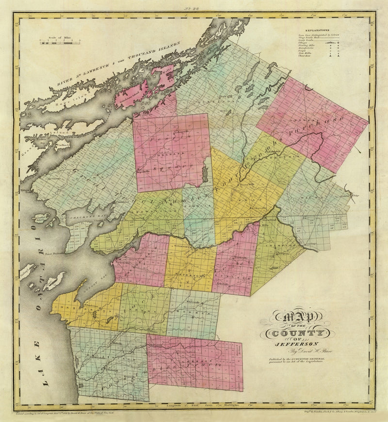 Size comparison using Vintage Map of Jefferson County, New York 1829