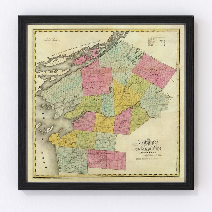 Jefferson County Vintage Map 1829