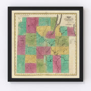 Steuben County Vintage Map 1829