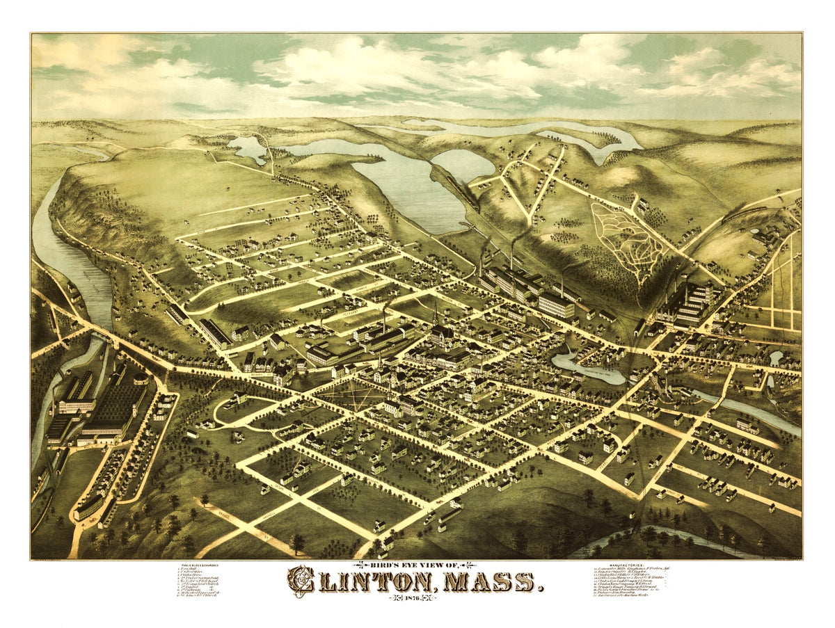 Preview of Vintage Map of Clinton, Massachusetts 1876