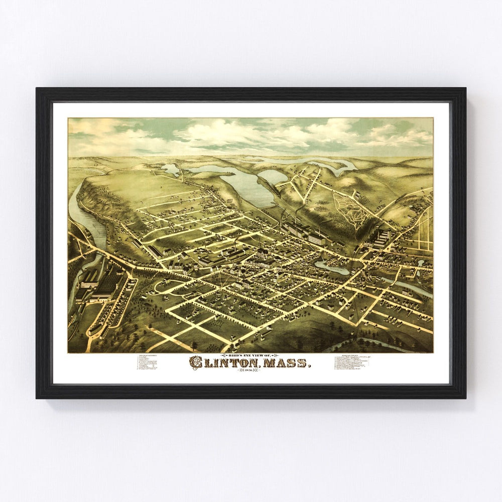Clinton Vintage Map 1876