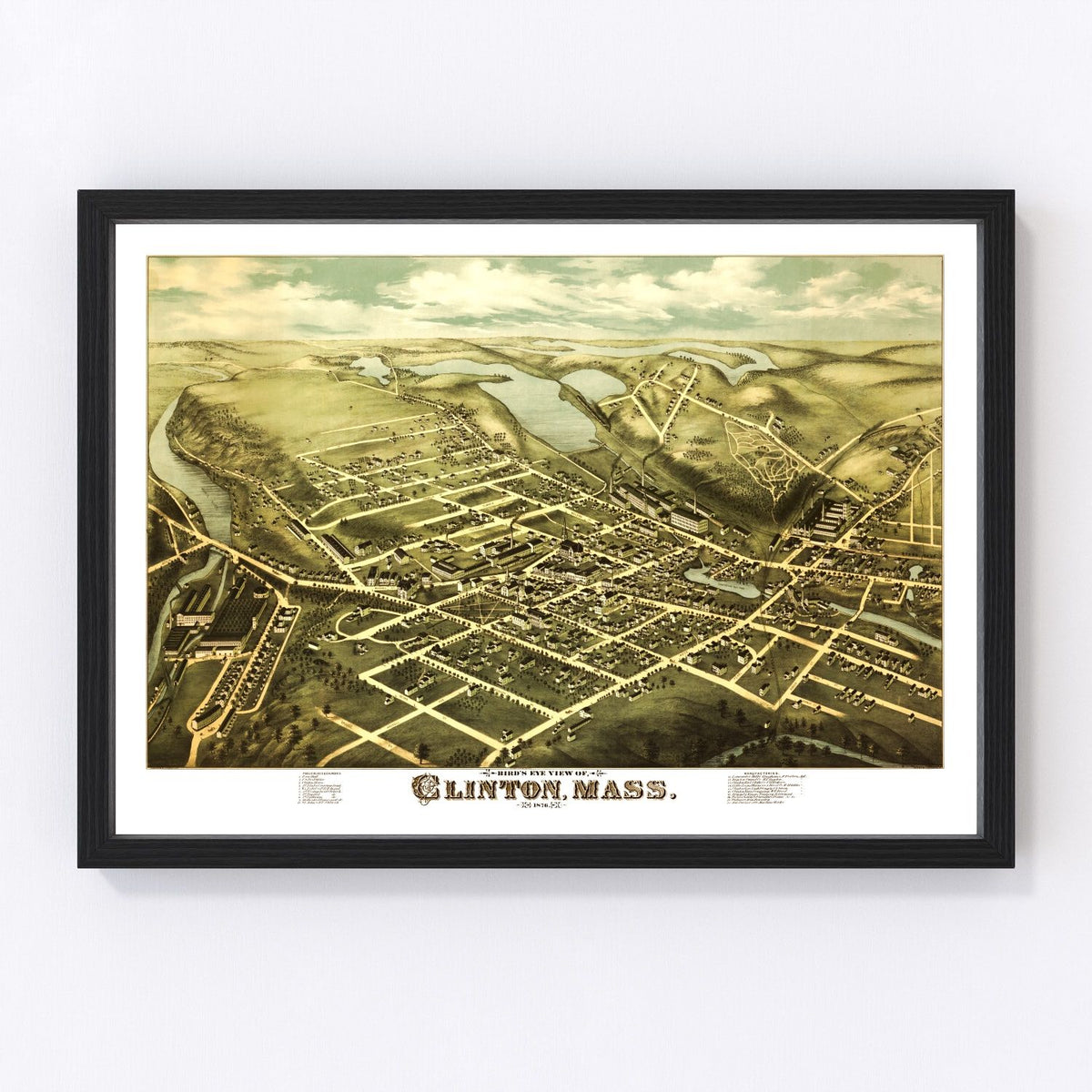 Clinton Vintage Map 1876
