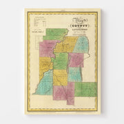 Vintage Map of Livingston County, New York 1829
