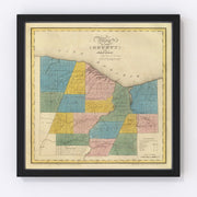 Monroe County Vintage Map 1829