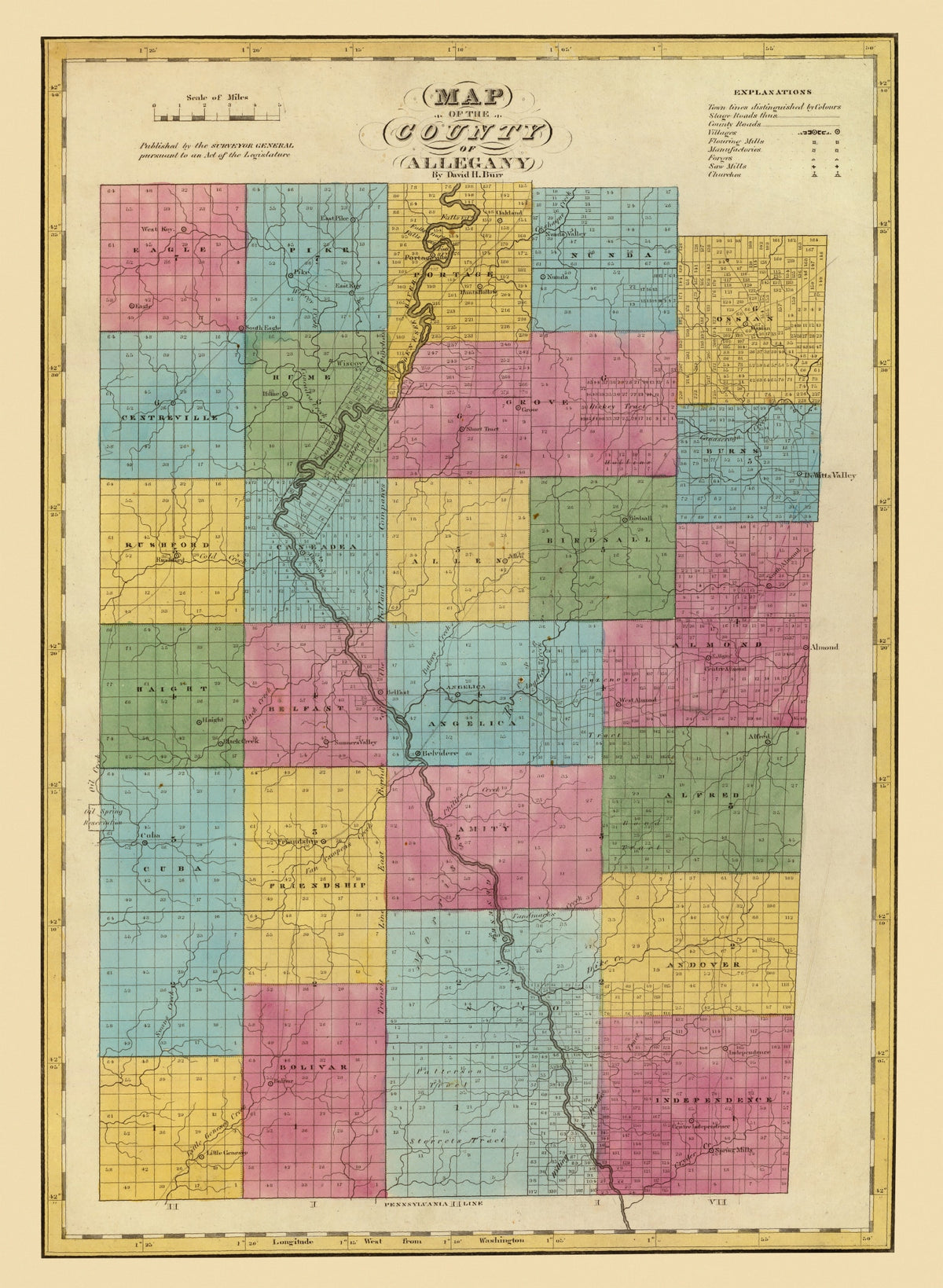 Preview of Vintage Map of Allegany County, New York 1829