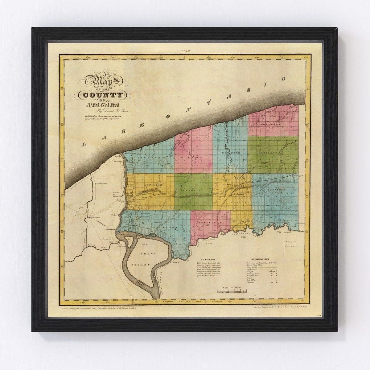 Niagara County Vintage Map 1829