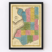Erie County Vintage Map 1829
