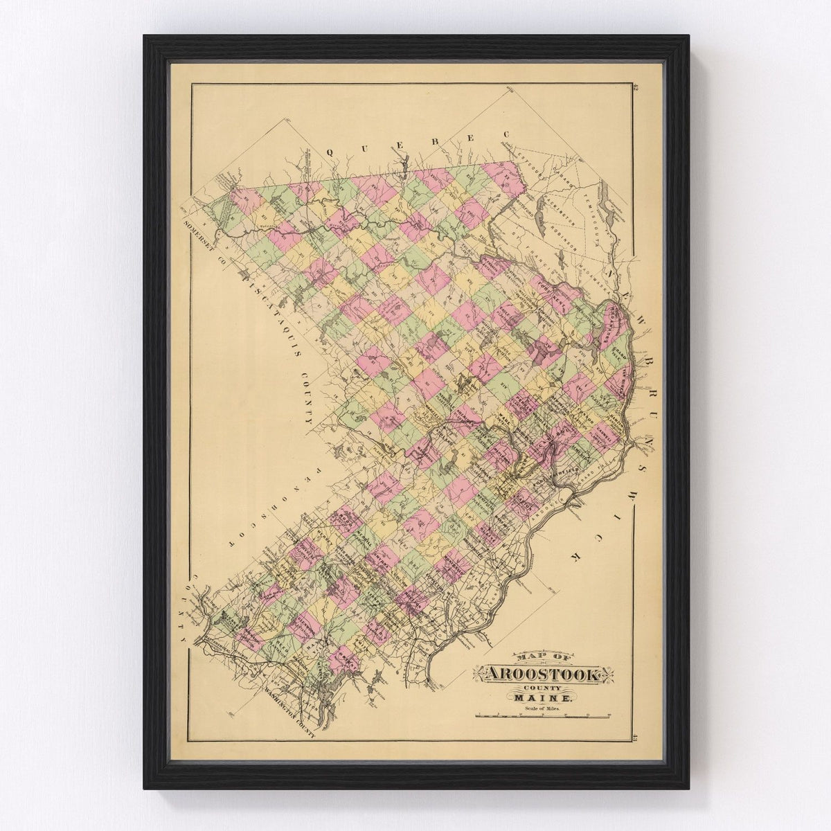 Aroostook County Vintage Map 1885