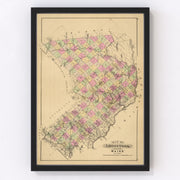 Aroostook County Vintage Map 1885