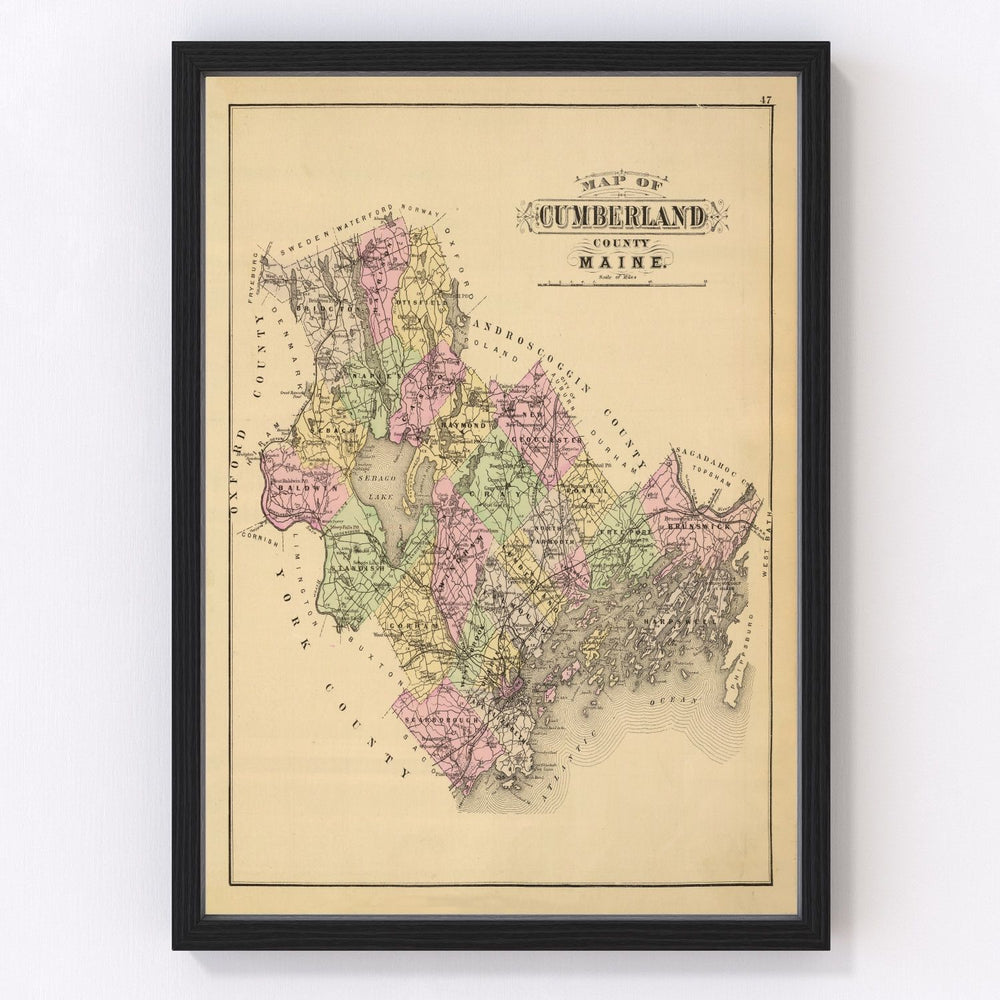 Cumberland County Vintage Map 1885