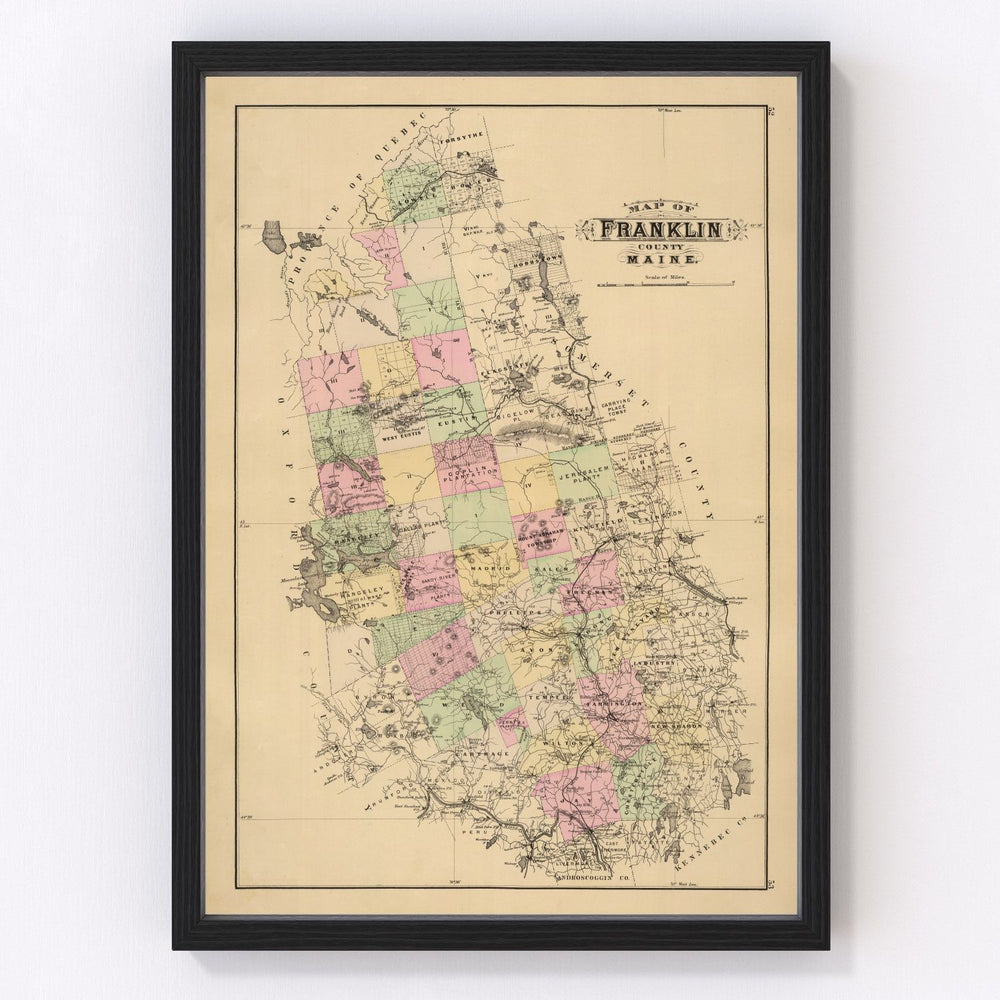Franklin County Vintage Map 1885