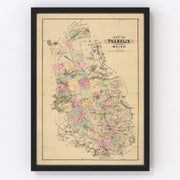 Franklin County Vintage Map 1885
