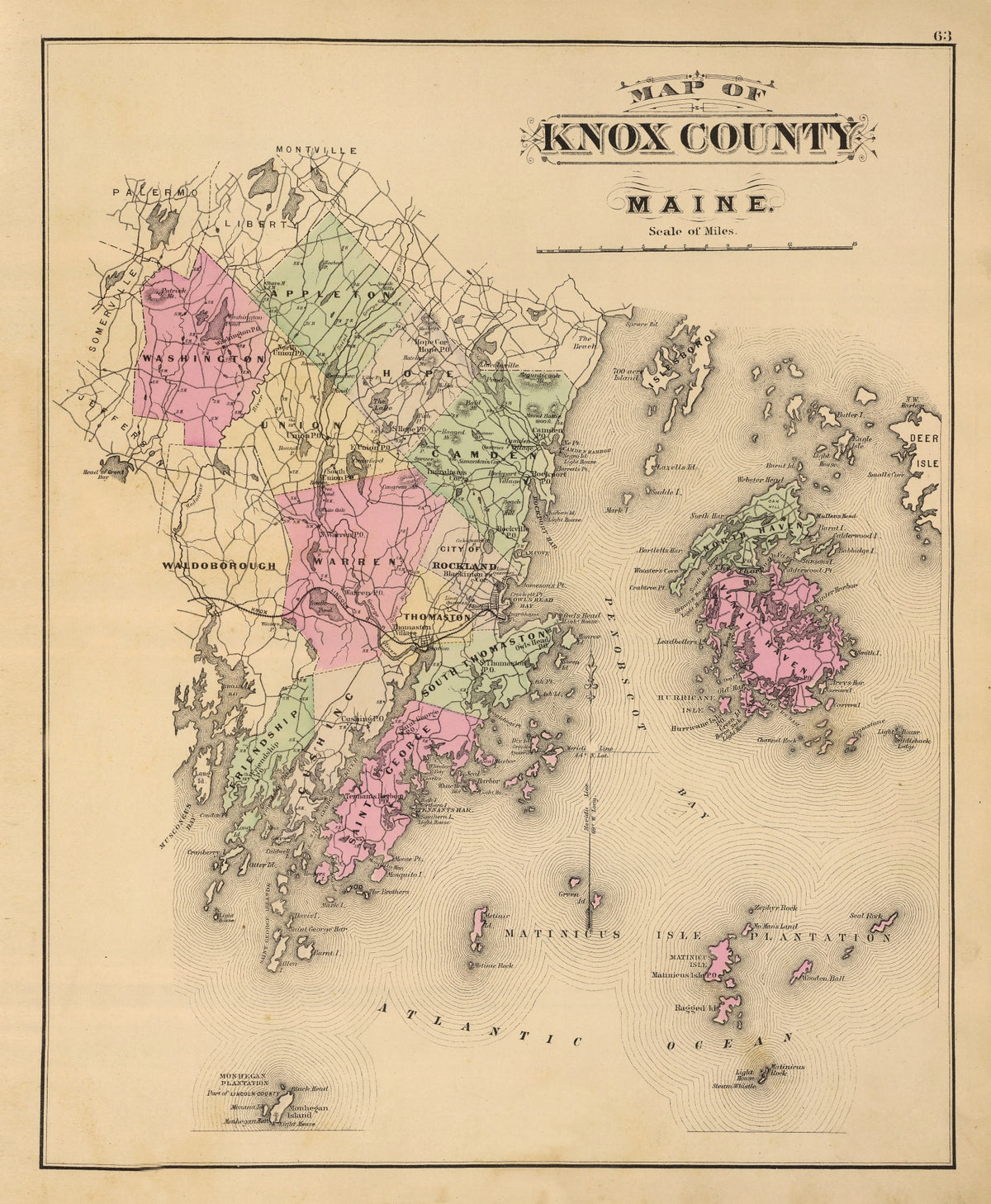 Preview of Vintage Map of Knox County, Maine 1885