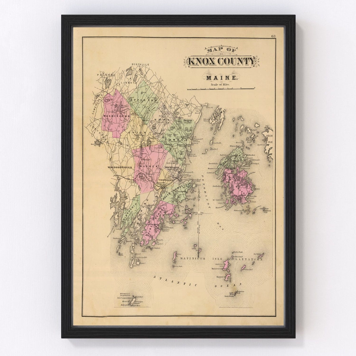 Knox County Vintage Map 1885