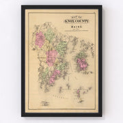Knox County Vintage Map 1885