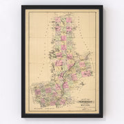 Penobscot County Vintage Map 1885